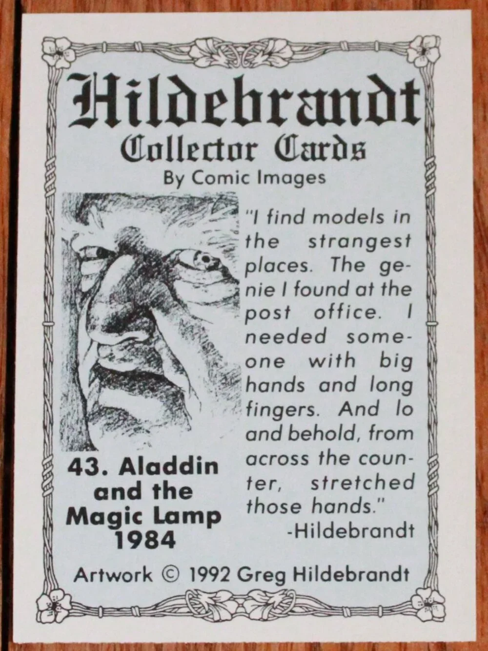 Vintage Greg Hilderbrandt (w/ Comic Images) 1992 Trading Card